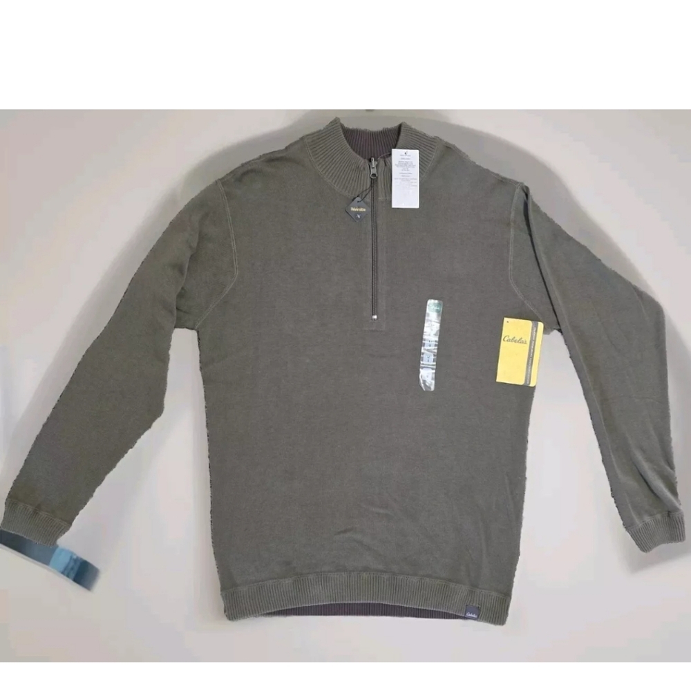 Cabela's Carefree Reversible Men's Sweater Size Large, Olive/Brown New With Tags